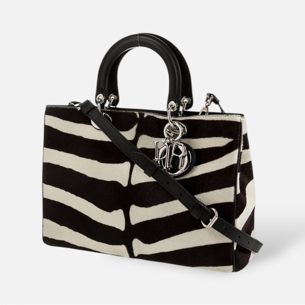 (Ultra Rare) Christian Dior Raf Simons Zebra Ponyhair Lady Dior Top Handle Bag - Picture 3 of 5